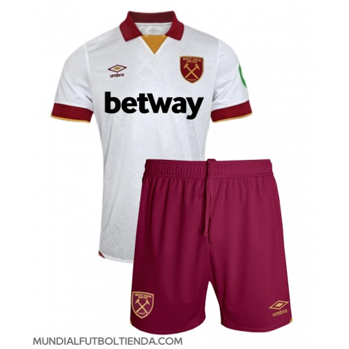 Camiseta West Ham United Tercera Equipación Replica 2024-25 para niños mangas cortas (+ Pantalones cortos)